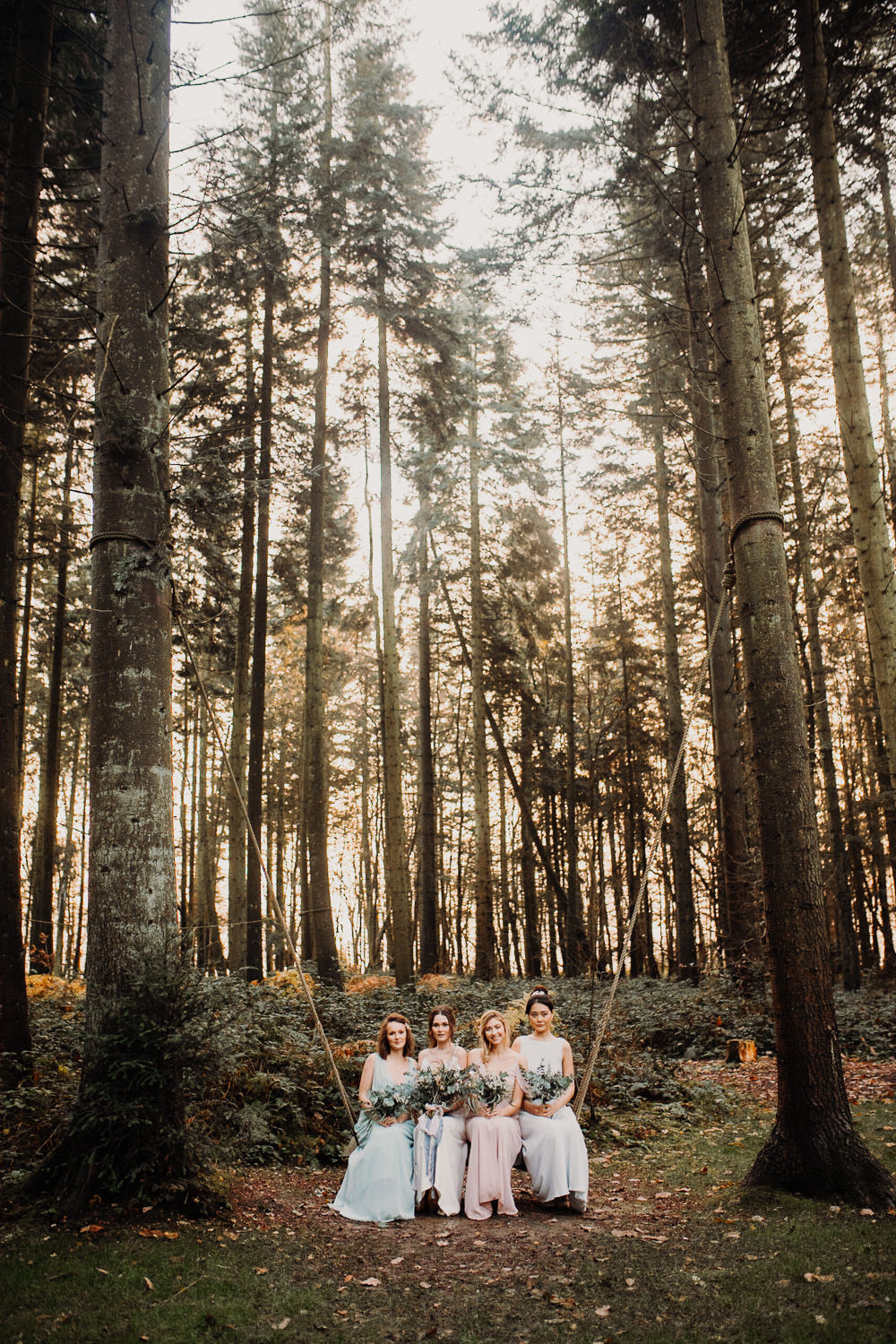 Bridesmaids Bridesmaid Dresses Pastel Dress Swing Outdoor Woodland Wedding Ideas Geometric Meraki Wedding Photography
