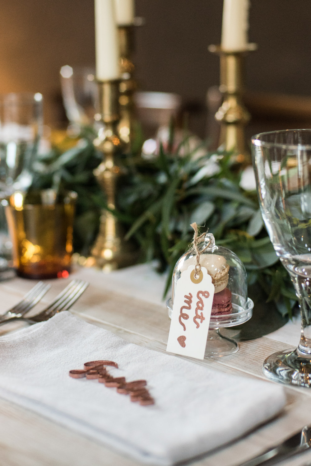 Eat Me Favour Cloche Laser Cut Place Name Penally Abbey Wedding Eleanor Jane Photography