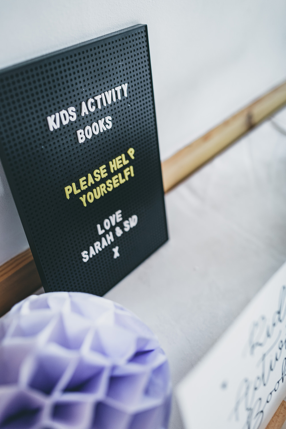 Kids Childrens Activity Book Rock Village Hall Wedding Lucie Hamilton Photography