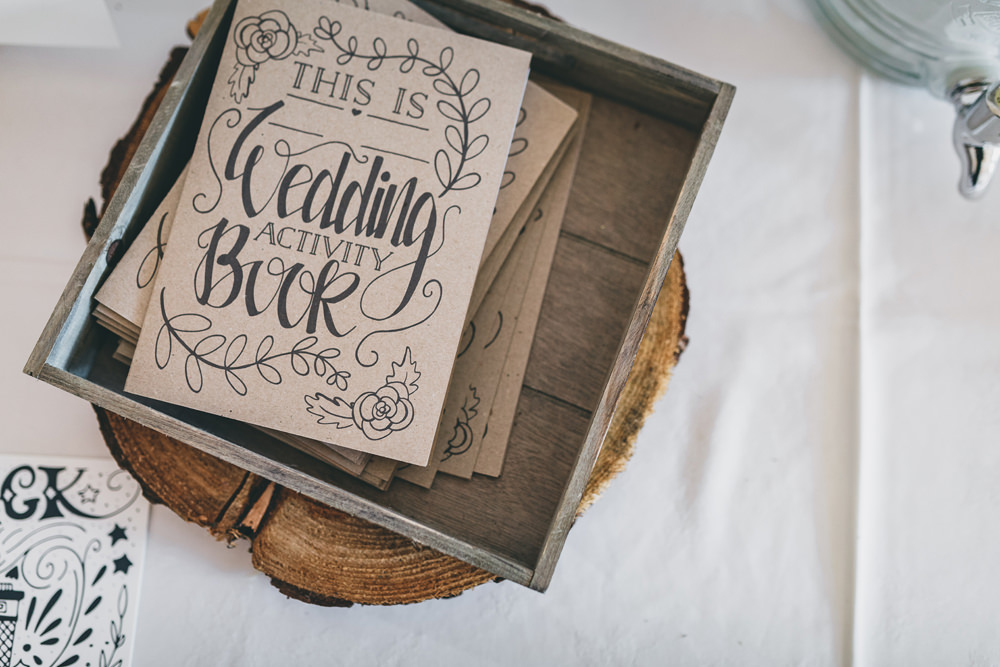Kids Childrens Activity Book Rock Village Hall Wedding Lucie Hamilton Photography