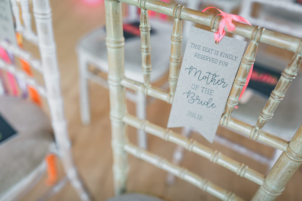 Chair Tags Reserved Seats Rock Village Hall Wedding Lucie Hamilton Photography