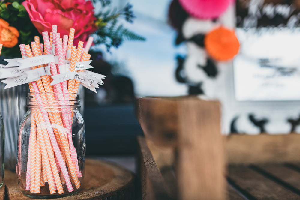 Chevron Straws Flags Rock Village Hall Wedding Lucie Hamilton Photography