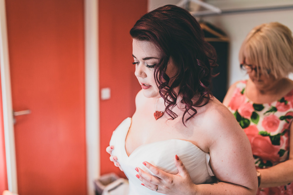 Bride Bridal Hair Waves Rock Village Hall Wedding Lucie Hamilton Photography
