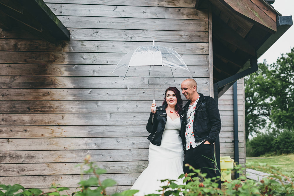 Leather Jacket Bride Bridal Rock Village Hall Wedding Lucie Hamilton Photography