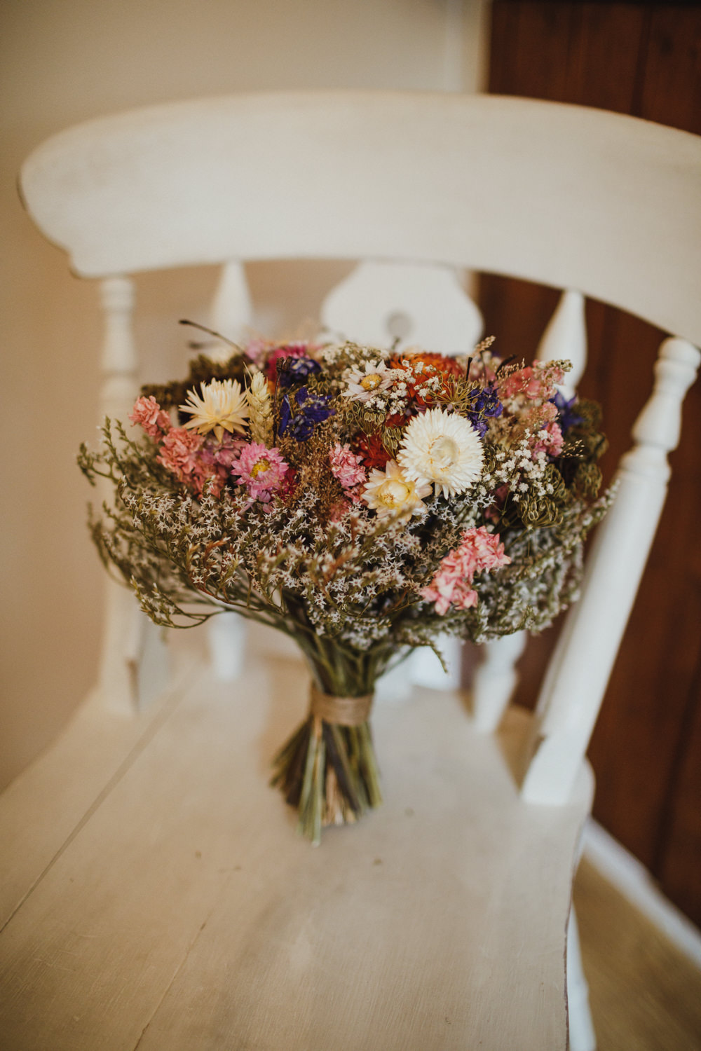 Dried Flowers Bouquet Bride Bridal Train Station Harry Potter Wedding Photography34