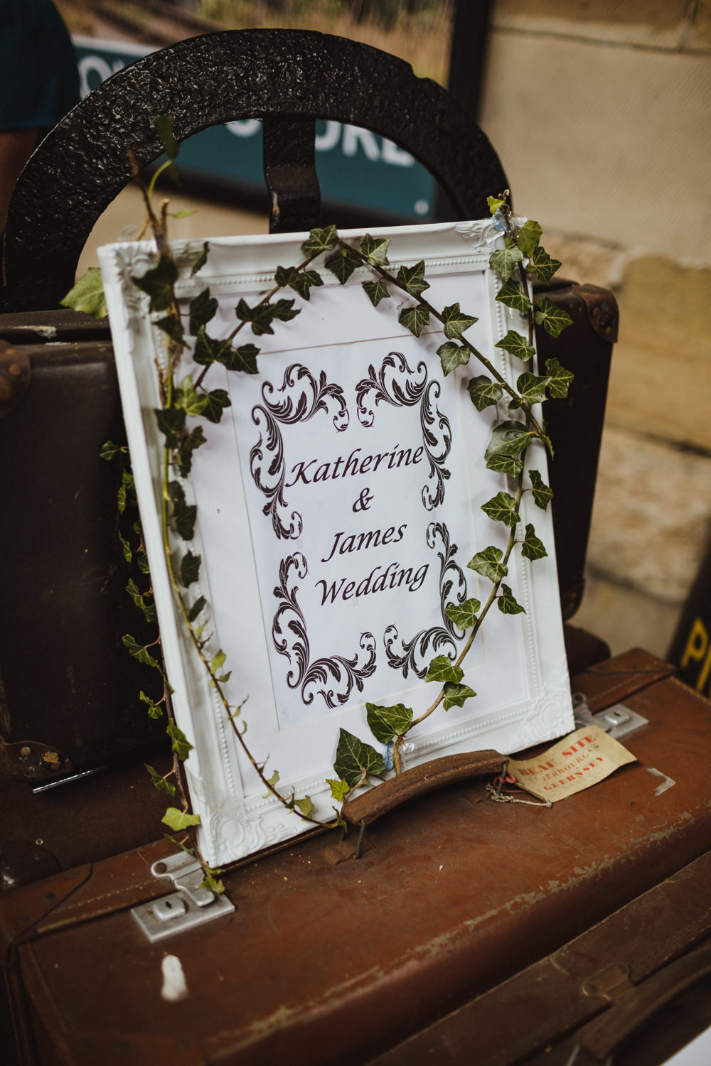 Welcome Sign Ivy Train Station Harry Potter Wedding Photography34