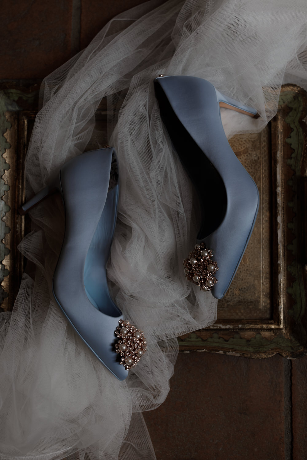 Bride Bridal Shoes Blue Heels Tuscany Destination Wedding ZONZO