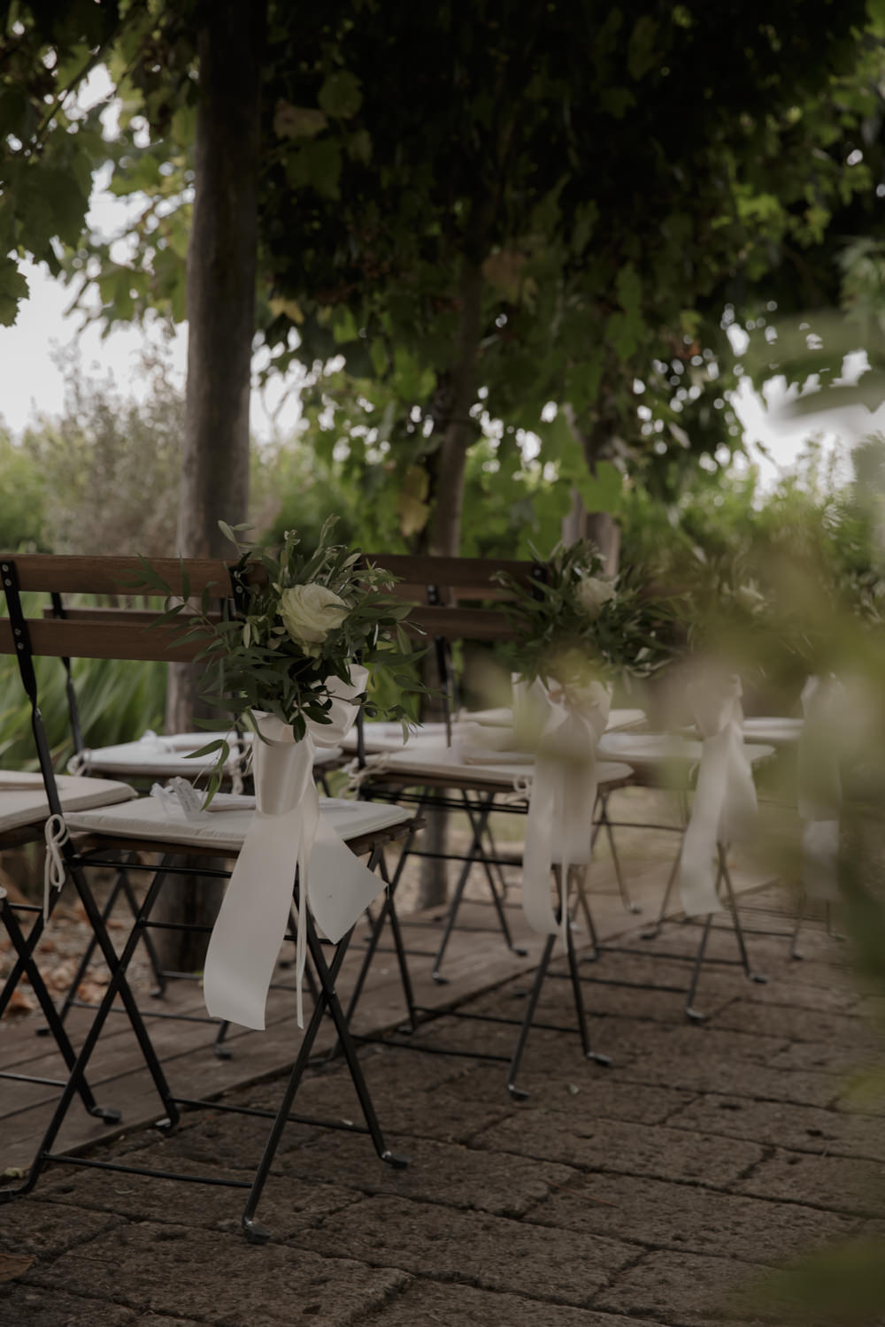 Pew End Chair Flowers Ceremony Aisle Tuscany Destination Wedding ZONZO