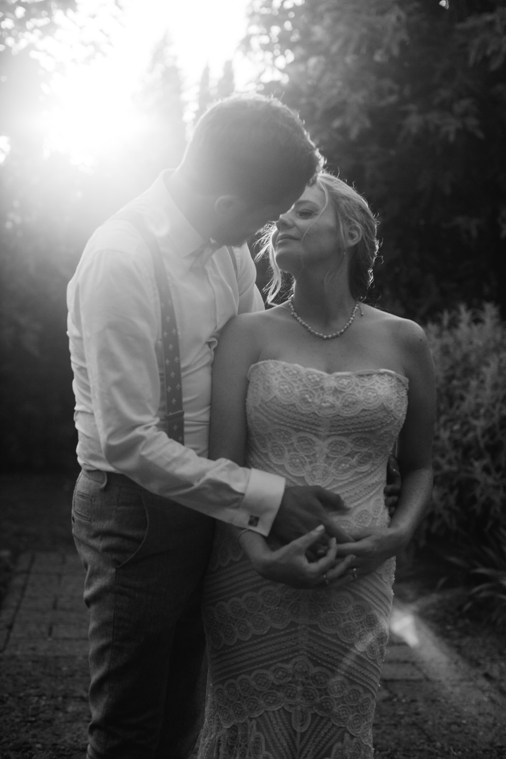 Dress Gown Lace Bride Bridal Off Shoulder Bardot Fit Flare Pippin Watters Pregnant Tuscany Destination Wedding ZONZO