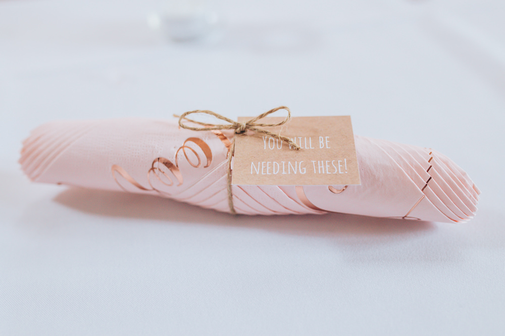 Napkin Luggage Tag Village Hall Wedding Samantha Kay Photography