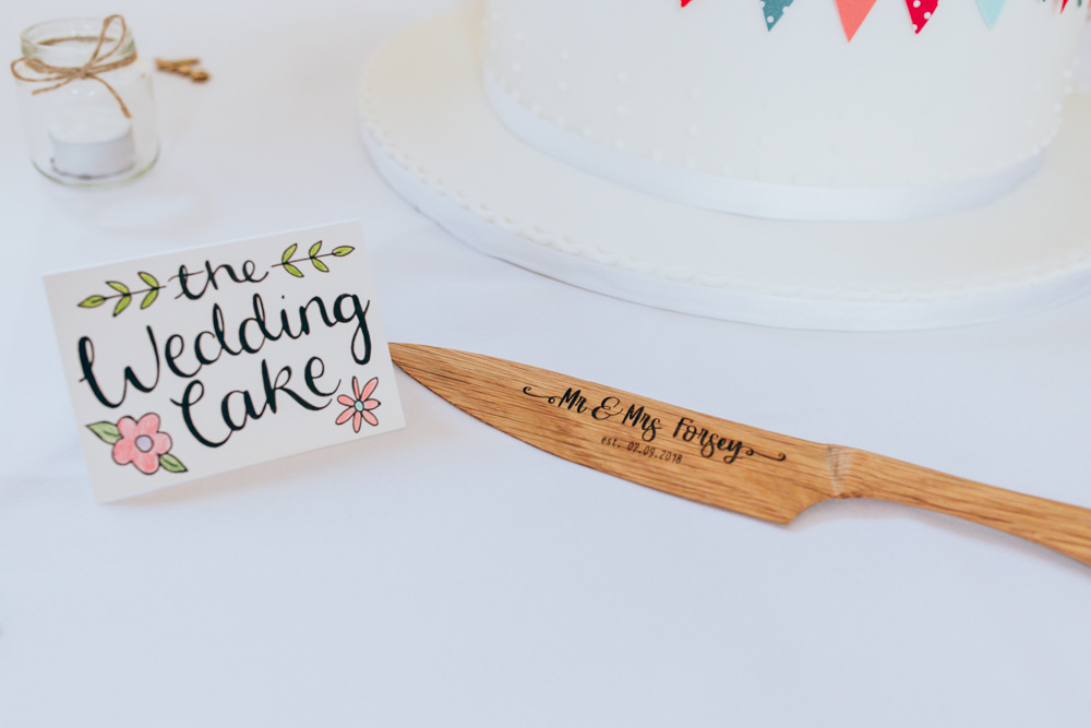 Cake Knife Wooden Village Hall Wedding Samantha Kay Photography