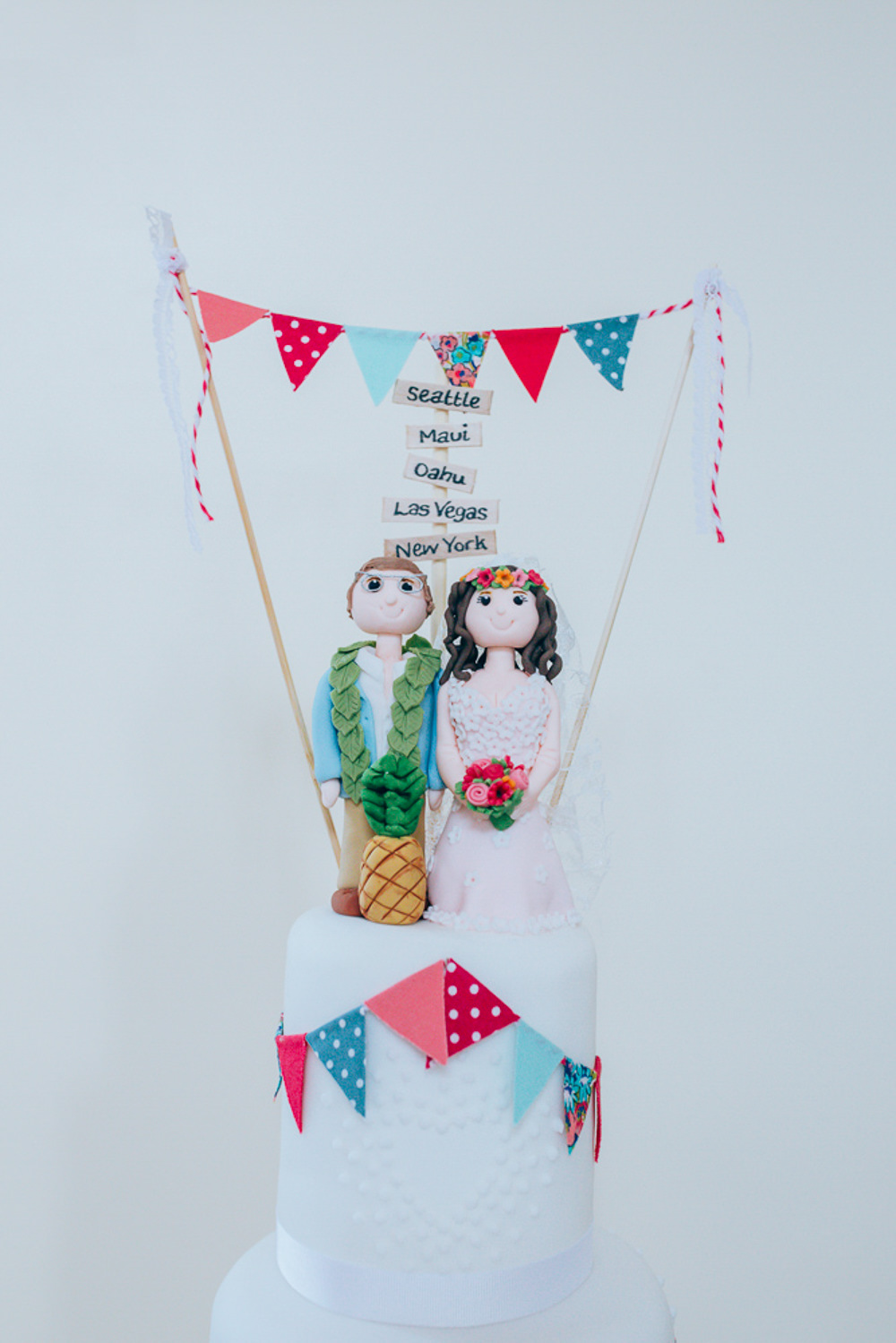 Bunting Cake Topper Bride Groom Village Hall Wedding Samantha Kay Photography