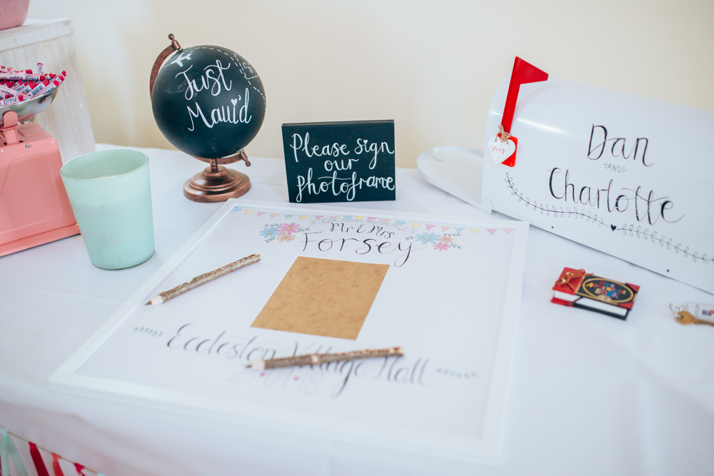 Photo Frame Guest Book Village Hall Wedding Samantha Kay Photography