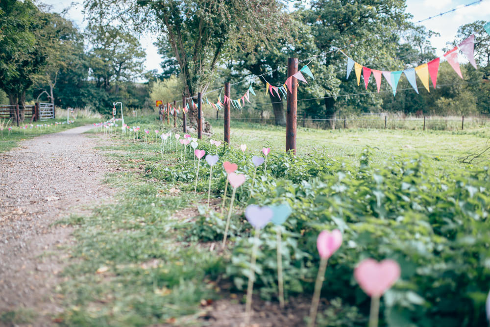 Hearts Sticks Bunting Village Hall Wedding Samantha Kay Photography