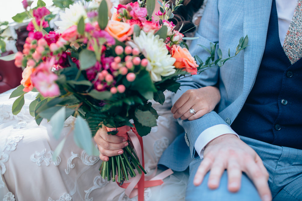 Bouquet Flowers Bride Bridal Pink Coral Berries Village Hall Wedding Samantha Kay Photography
