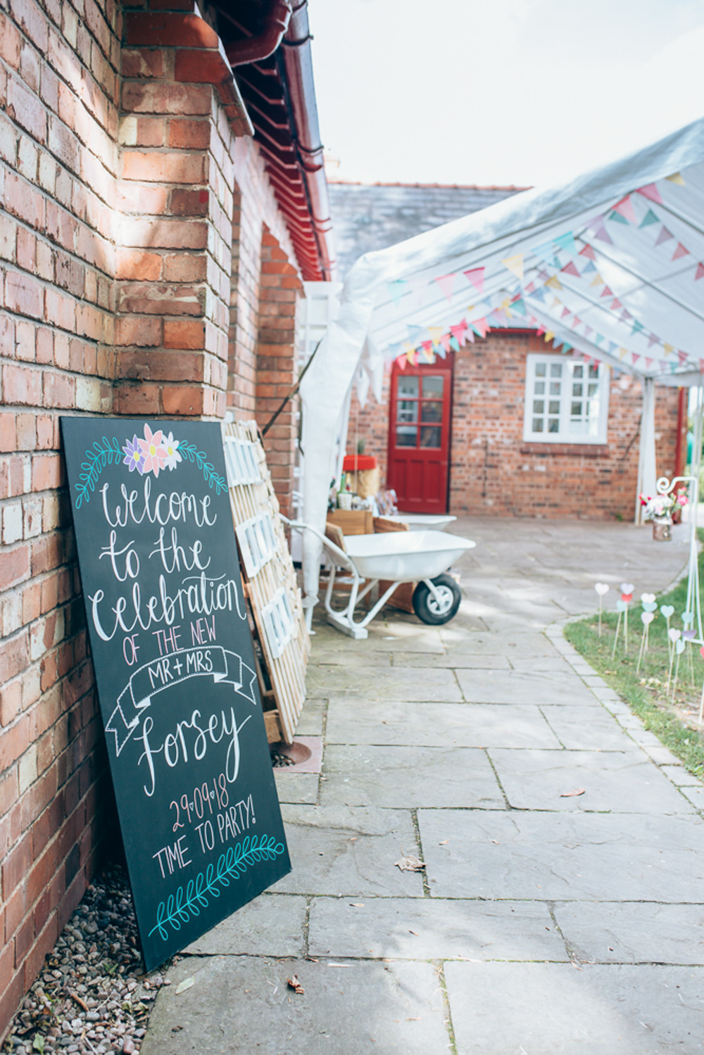 Chalk Black Board Sign Signage Village Hall Wedding Samantha Kay Photography