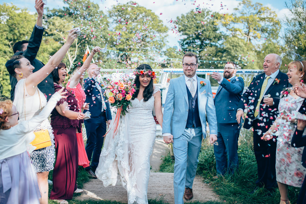 Confetti Throw Village Hall Wedding Samantha Kay Photography