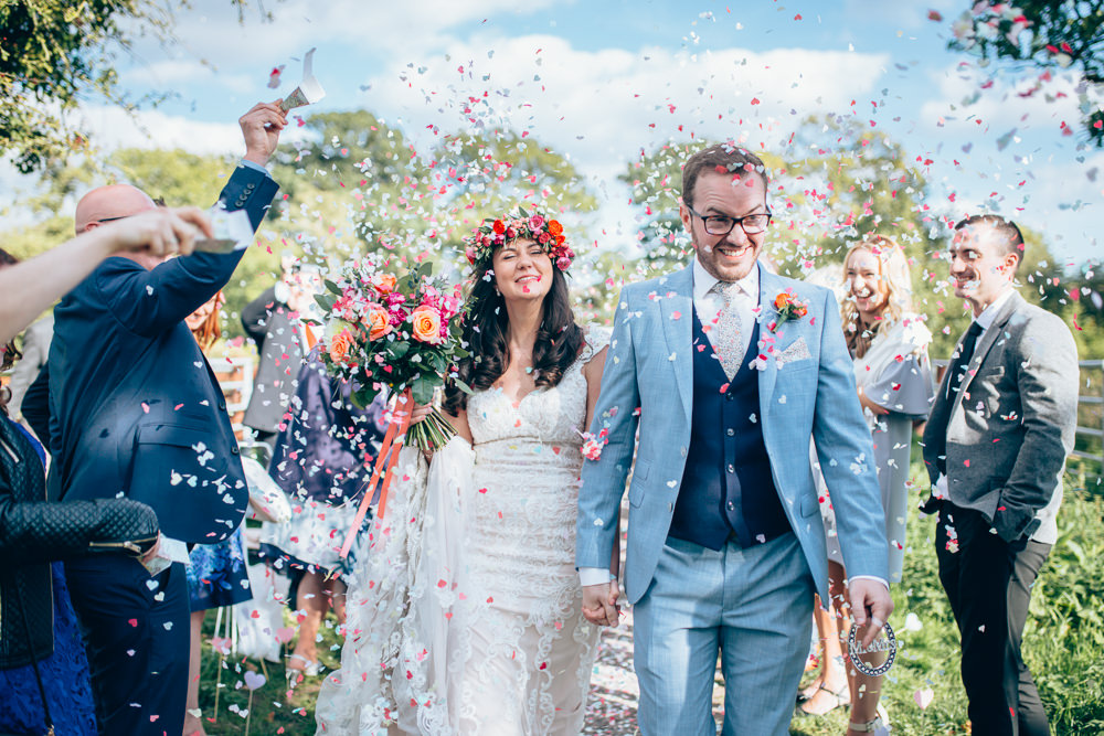 Confetti Throw Village Hall Wedding Samantha Kay Photography