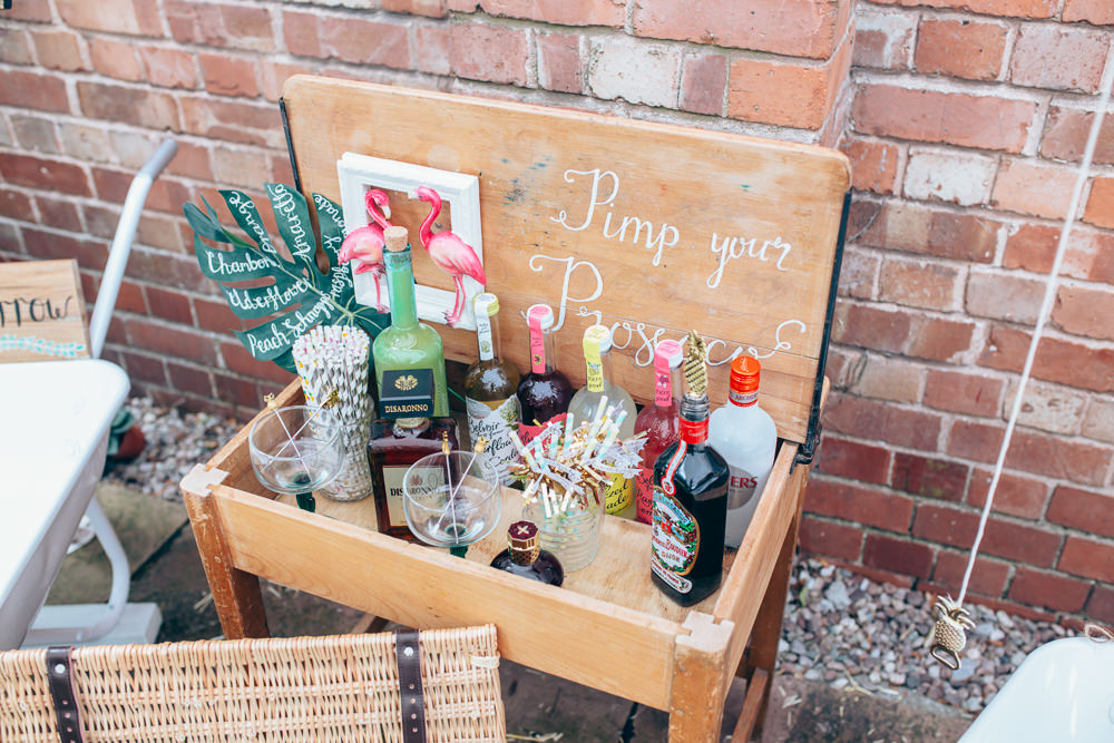 Pimp Your Prosecco Bar Station Stand Drinks Village Hall Wedding Samantha Kay Photography