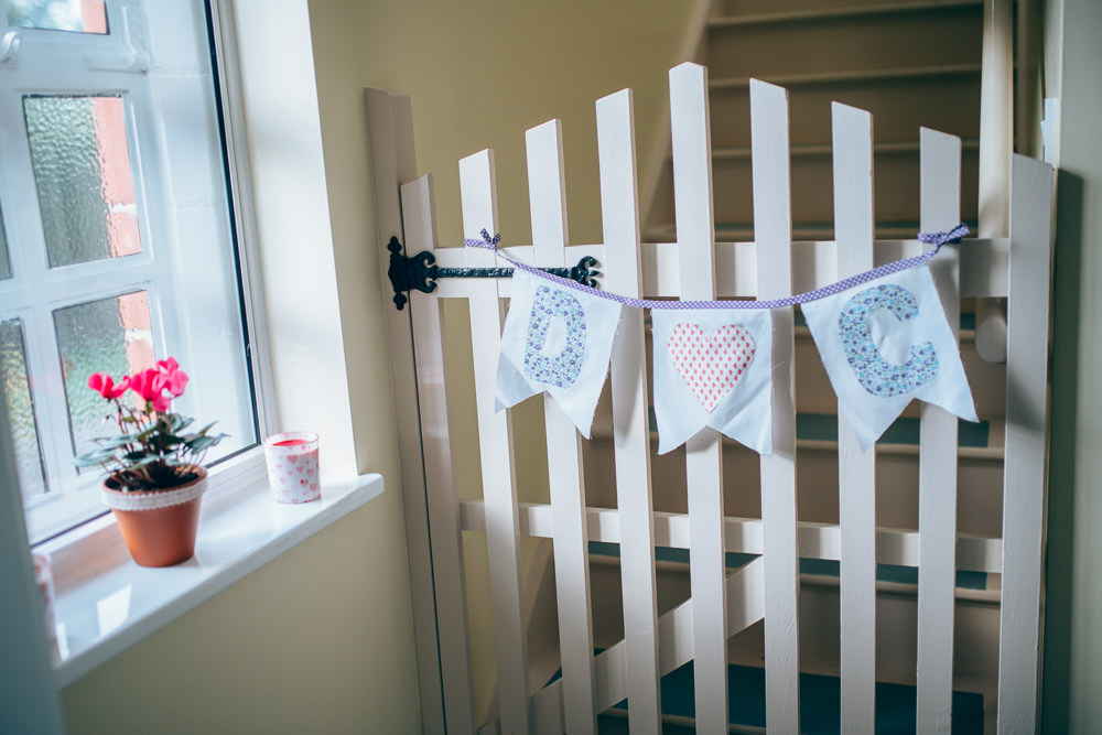 Personalised Bunting Village Hall Wedding Samantha Kay Photography
