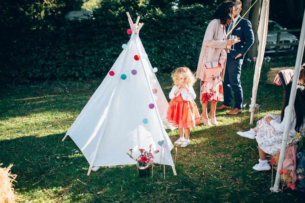 Tipi Tent Kids Children Village Hall Wedding Samantha Kay Photography