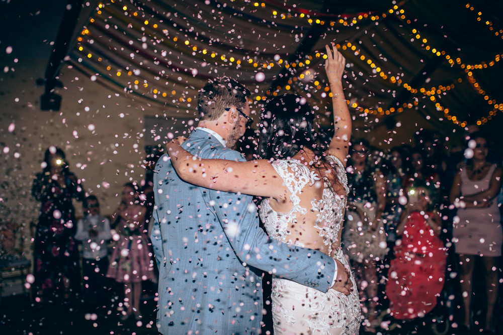 Confetti Glitter Cannon Village Hall Wedding Samantha Kay Photography