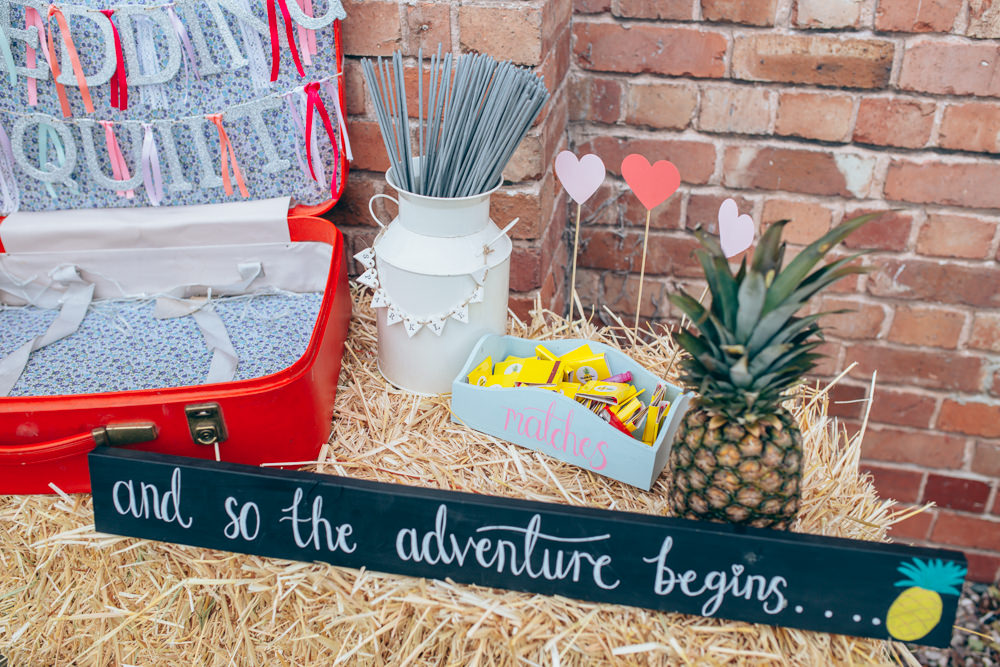 Suitcase Card Holder Village Hall Wedding Samantha Kay Photography