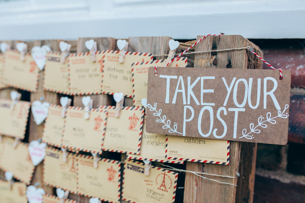 Seating Plan Table Chart Post Postcard Village Hall Wedding Samantha Kay Photography