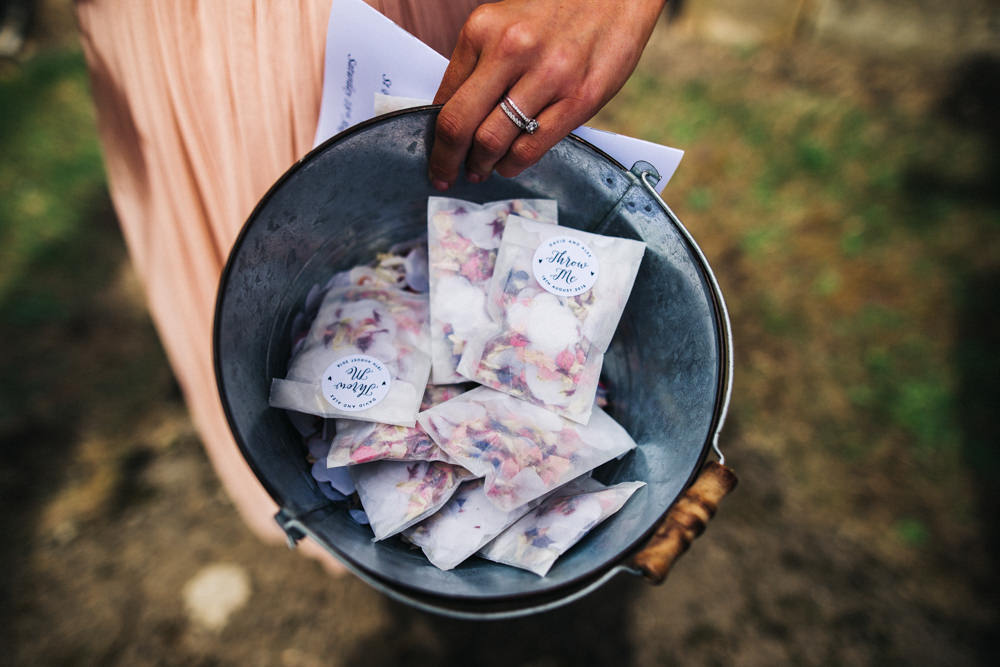 Confetti Bucket Packets Whinstone View Wedding Sally T Photography