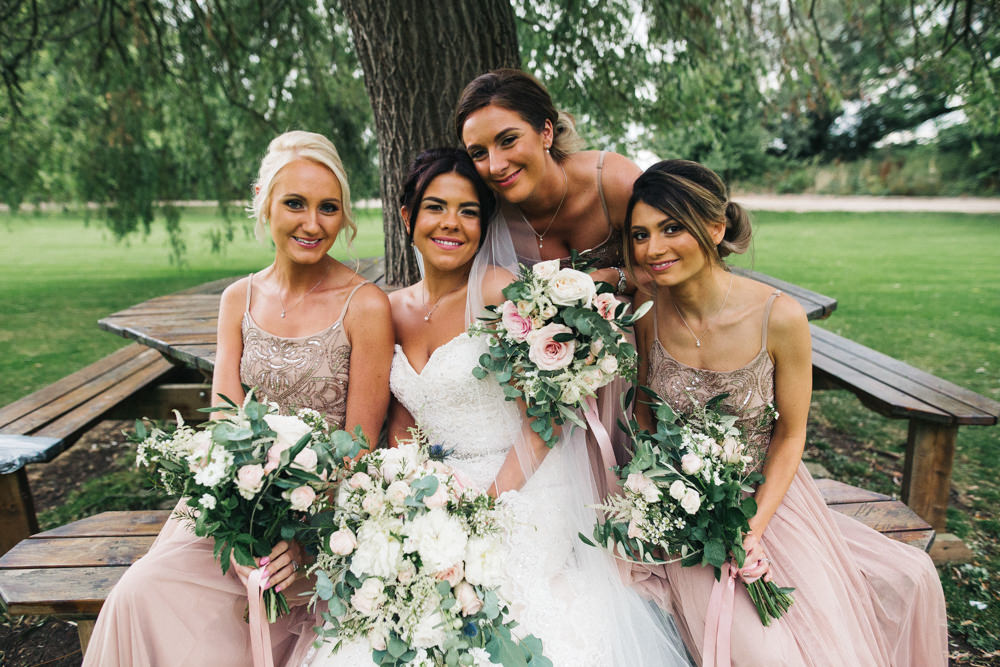 Bride Bridal Sweetheart Neckline Dress Gown Fit Flare Pink Sparkly Maxi Dress Veil Whinstone View Wedding Sally T Photography