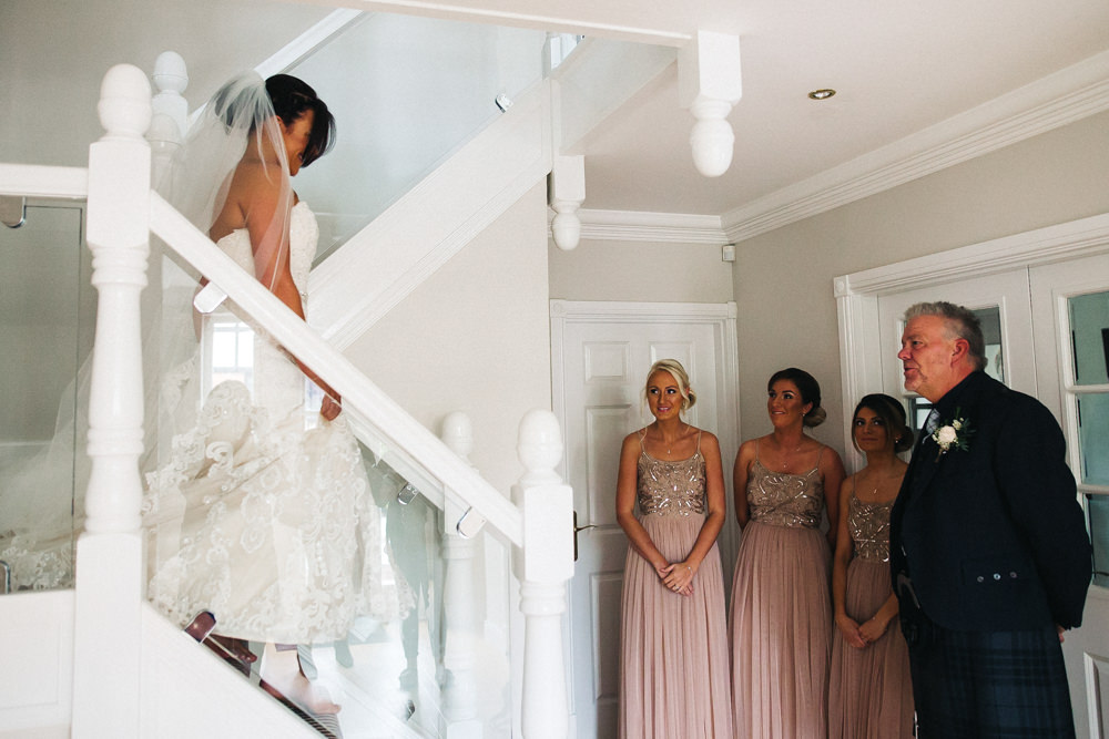 Bride Bridal Sweetheart Neckline Dress Gown Fit Flare Veil Sparkly Pink Maxi Dress Bridesmaids Whinstone View Wedding Sally T Photography