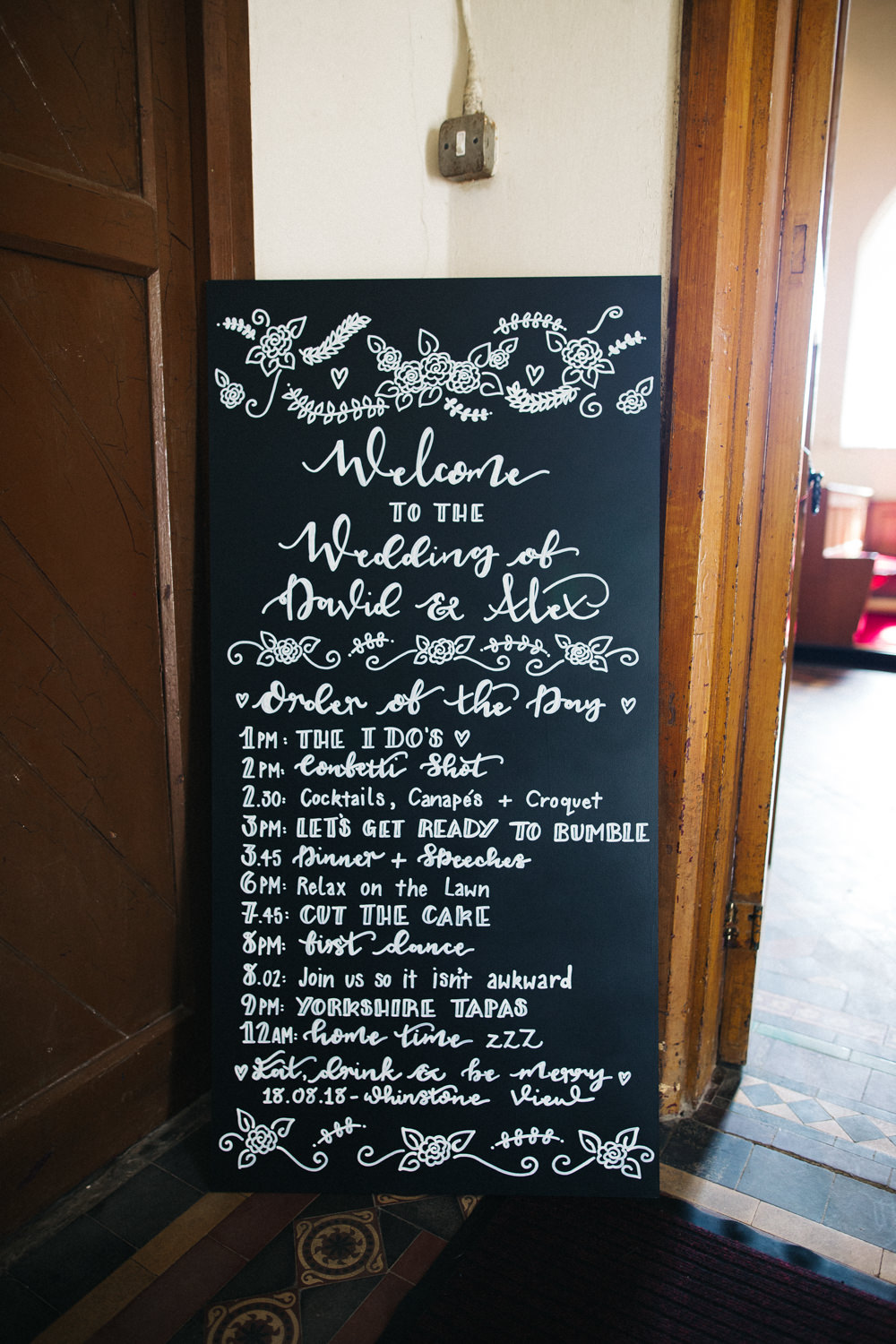 Welcome Chalk Board Sign Board Whinstone View Wedding Sally T Photography