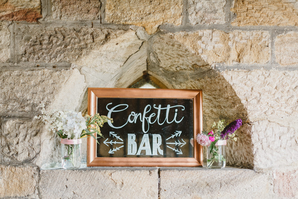 Confetti Bar Stand Station Wylam Brewery Wedding Amy Lou Photography