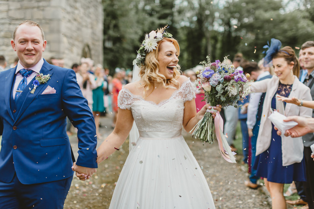 Confetti Throw Wylam Brewery Wedding Amy Lou Photography