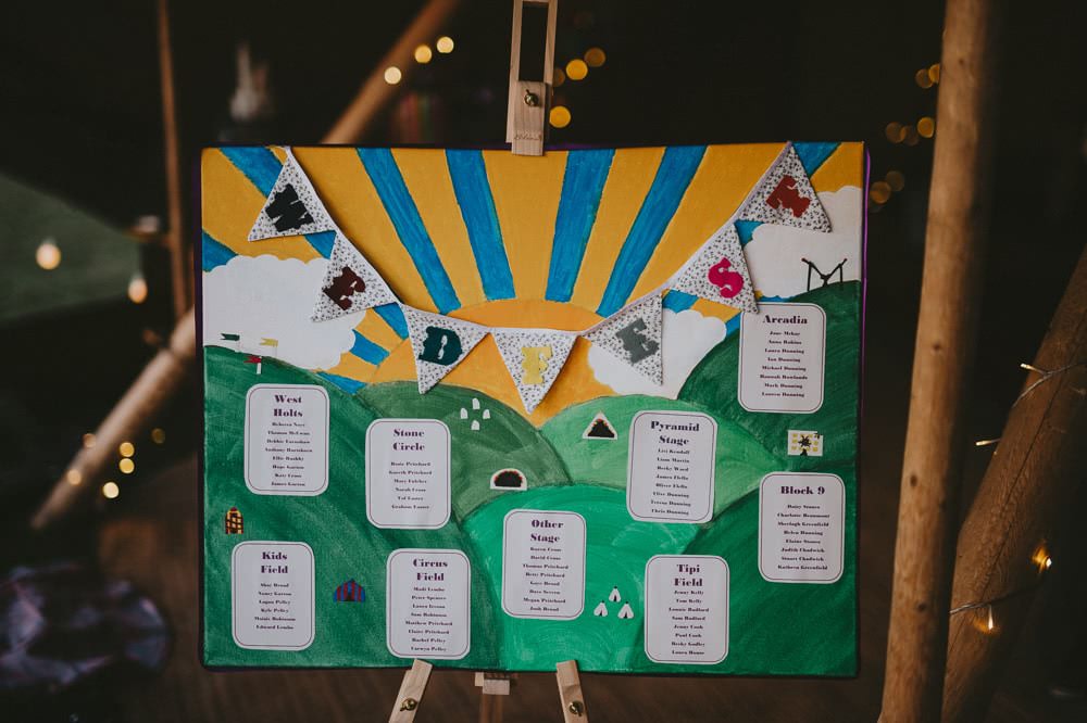 Wedfest Table Plan Bunting Ash Farm Barns Wedding Flawless Photography