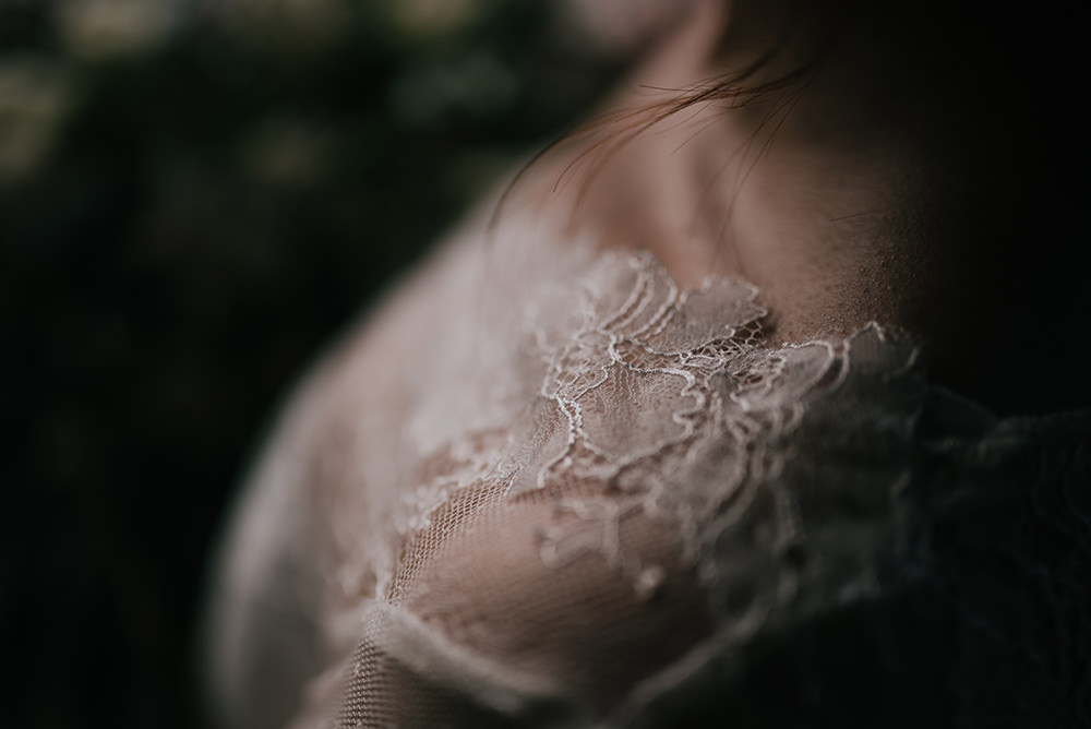 Lace Sleeve Dress Gown Bride Bridal Blue Wedding Ideas Emma McNair Photography