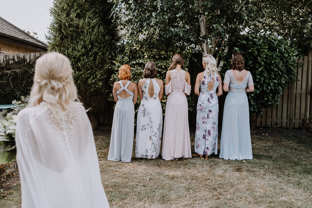 Bridesmaid Bridesmaids Dress Dresses Long Floral Mismatched Botanical Industrial Wedding Caitlin and Jones Photography