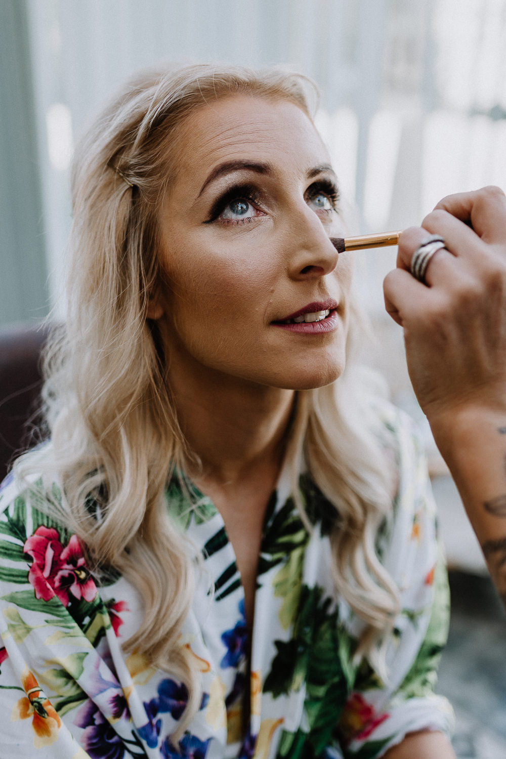 Bride Bridal Make Up Beauty Botanical Industrial Wedding Caitlin and Jones Photography