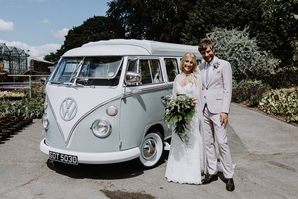 VW Campervan Transport Botanical Industrial Wedding Caitlin and Jones Photography