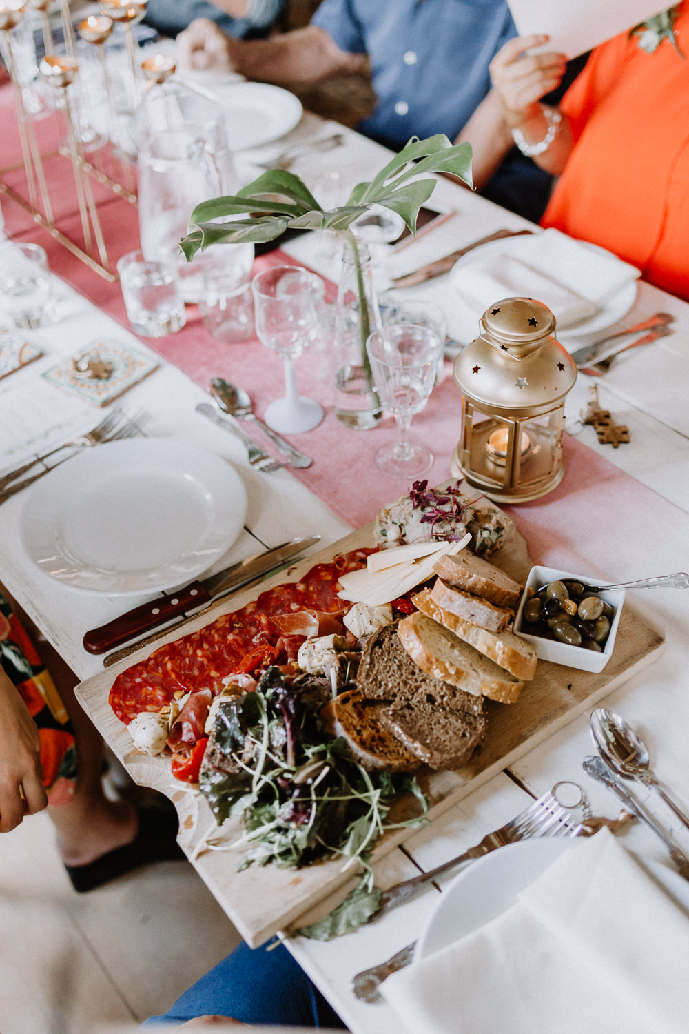 Sharing Platter Food Botanical Industrial Wedding Caitlin and Jones Photography