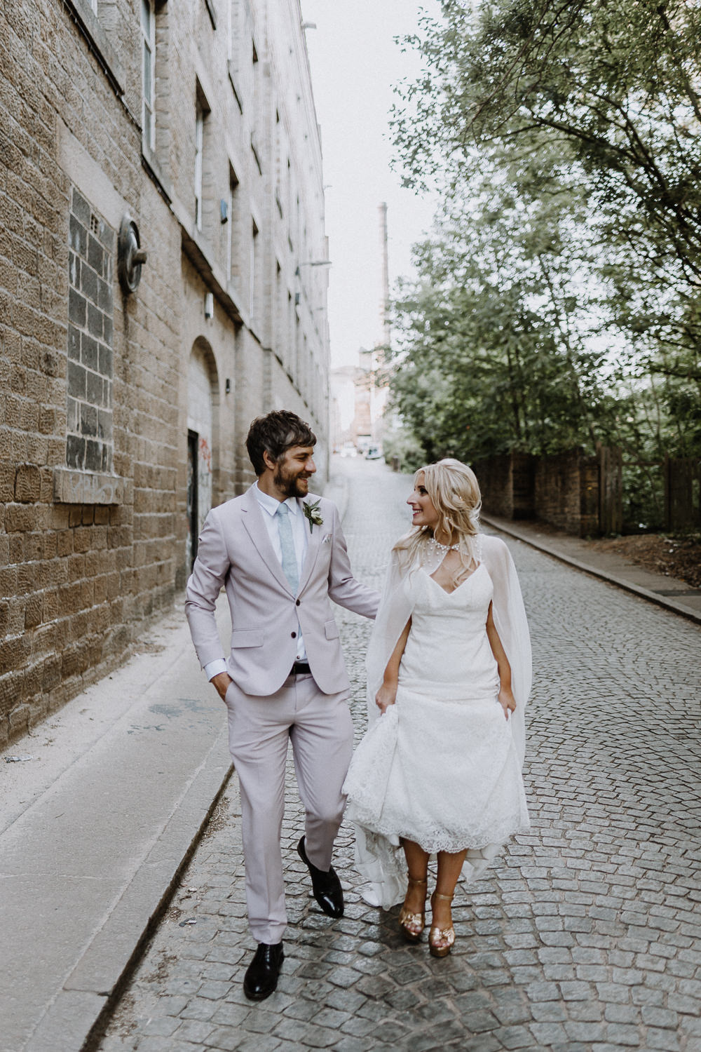 Dress Gown Bride Bridal Mikaella Bridal Cape Botanical Industrial Wedding Caitlin and Jones Photography