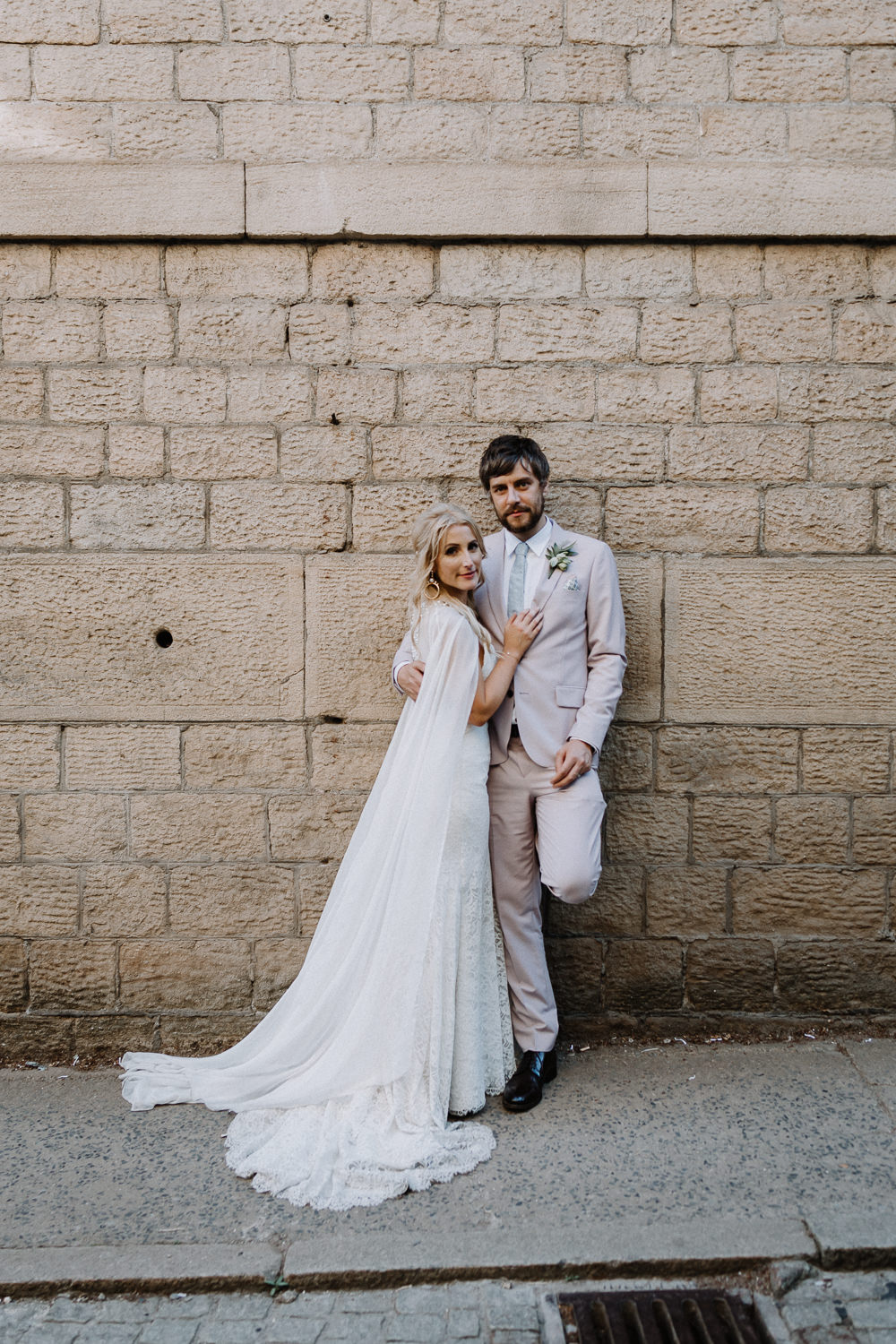 Dress Gown Bride Bridal Mikaella Bridal Cape Botanical Industrial Wedding Caitlin and Jones Photography