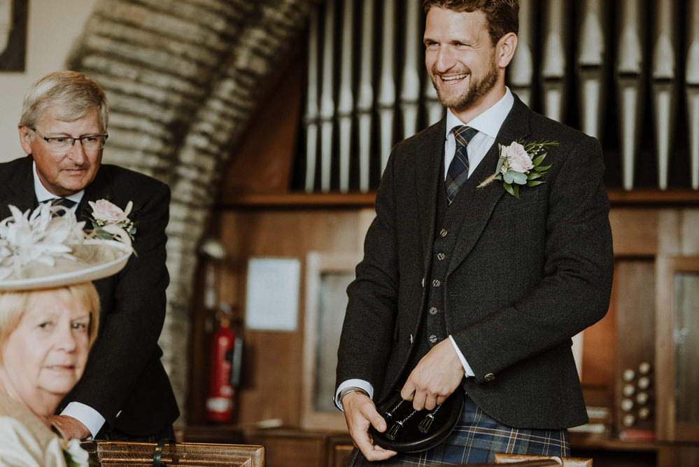 Groom Style Suit Kilt Tartan Bre Pen Farm Wedding Nick Walker Photography