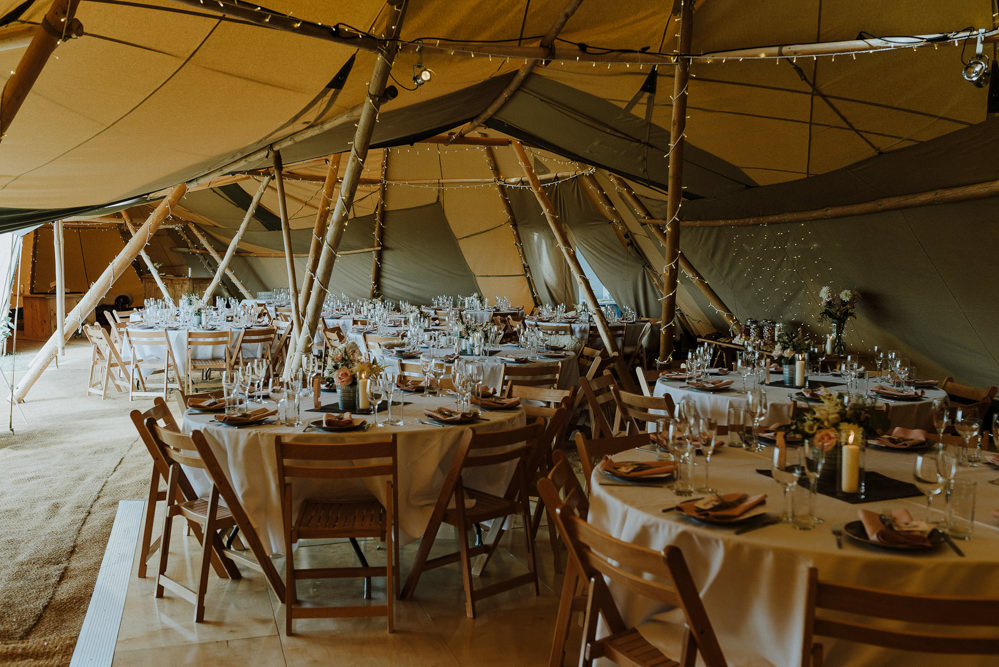 Tipi Decor Reception Venue Bre Pen Farm Wedding Nick Walker Photography
