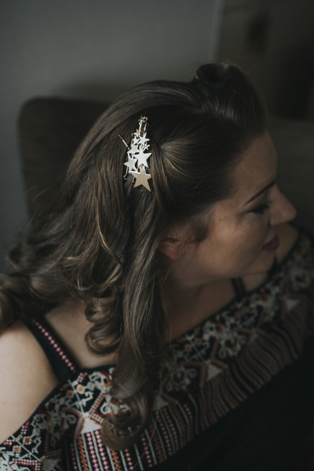 Celestial Hair Slide Bride Bridal Celestial Cow Shed Wedding Tora Baker Photography