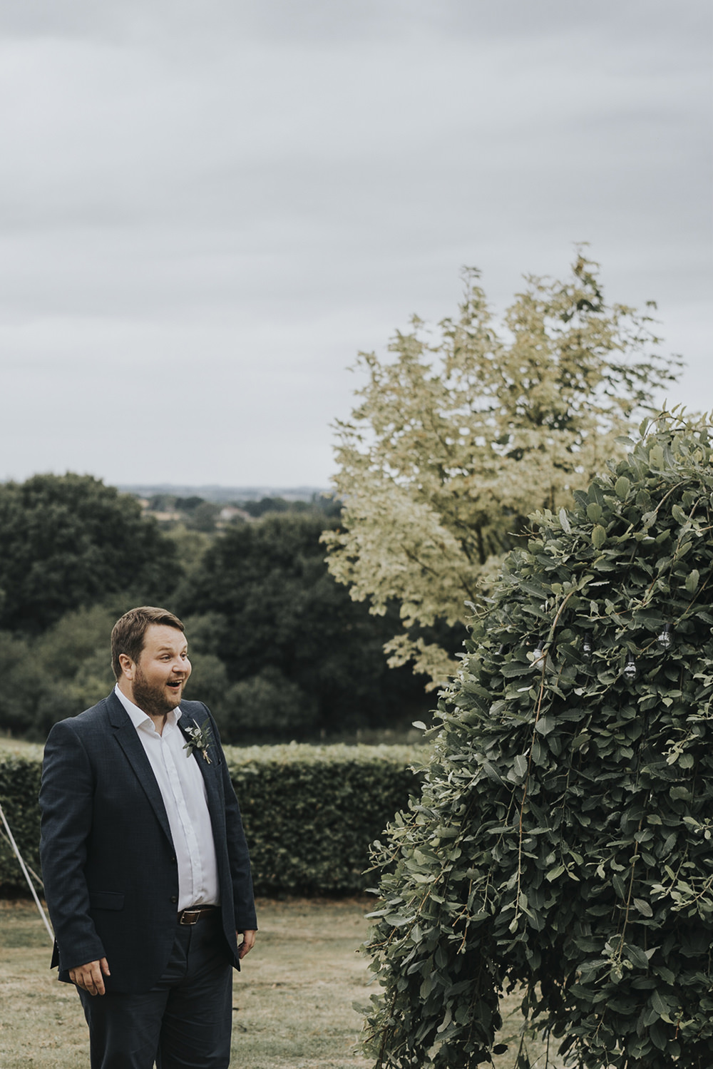 Open shirt Groom Celestial Cow Shed Wedding Tora Baker Photography