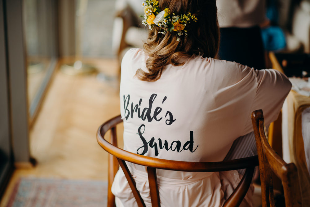 Bride Squad Dressing Gown Robs Bridesmaids Bride Colourful Stretch Tent Wedding Peter Mackey Photography
