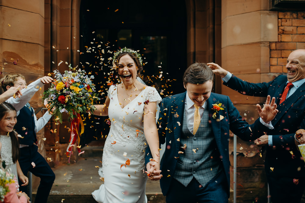 Confetti Throw Colourful Stretch Tent Wedding Peter Mackey Photography
