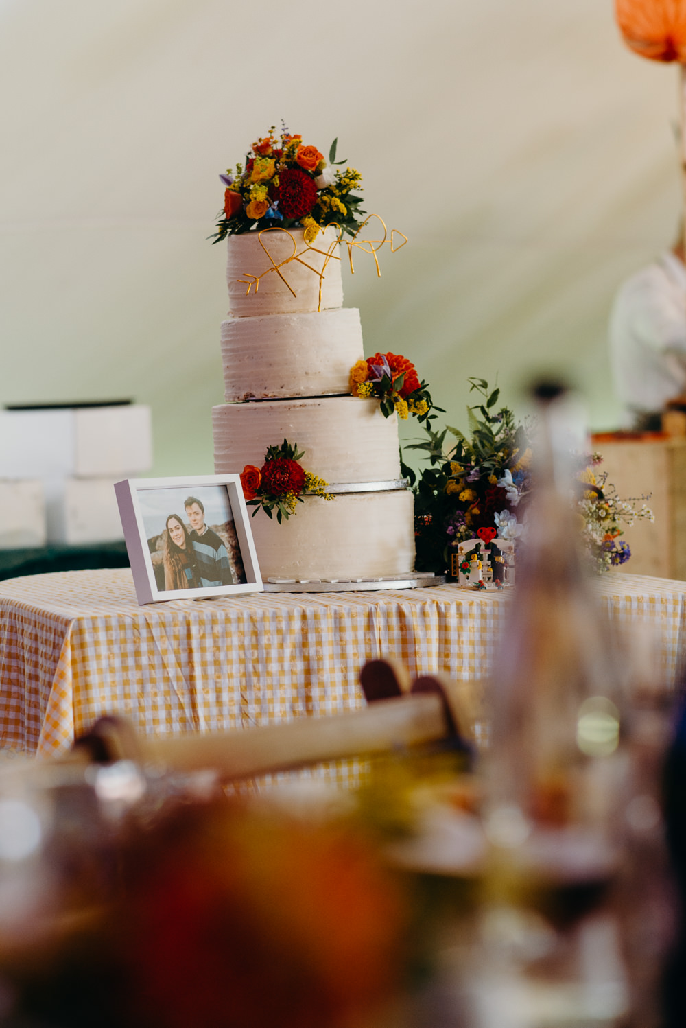 Cake Flowers Floral Colourful Stretch Tent Wedding Peter Mackey Photography