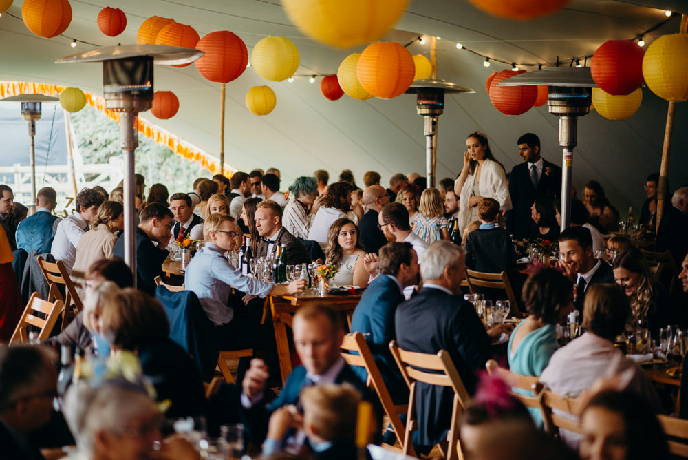 Lanterns Colourful Stretch Tent Wedding Peter Mackey Photography